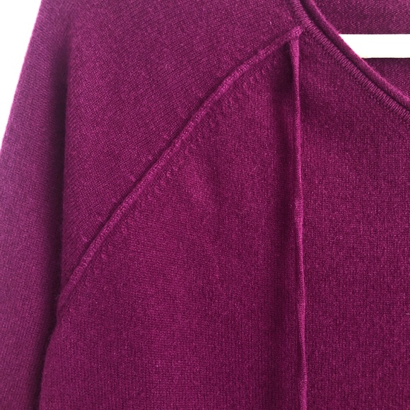 inCashmere Womens Sz Small 100% Cashmere Purple Pullover Mink Fur - Picture 7 of 7